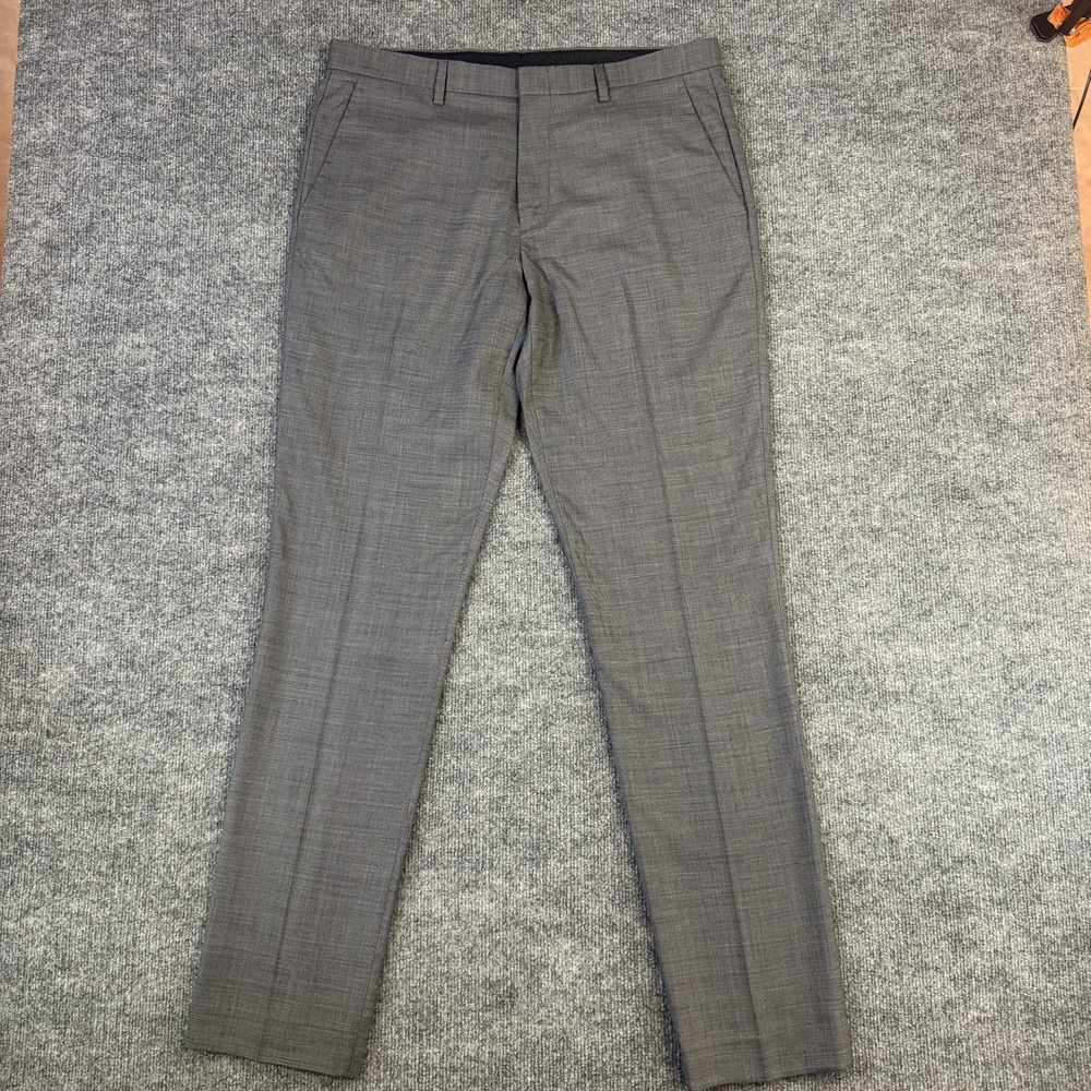 J Crew Ludlow Dress Pants Mens 34x34 Gray Wool Blend Slim Fit Flat Front (36x34)